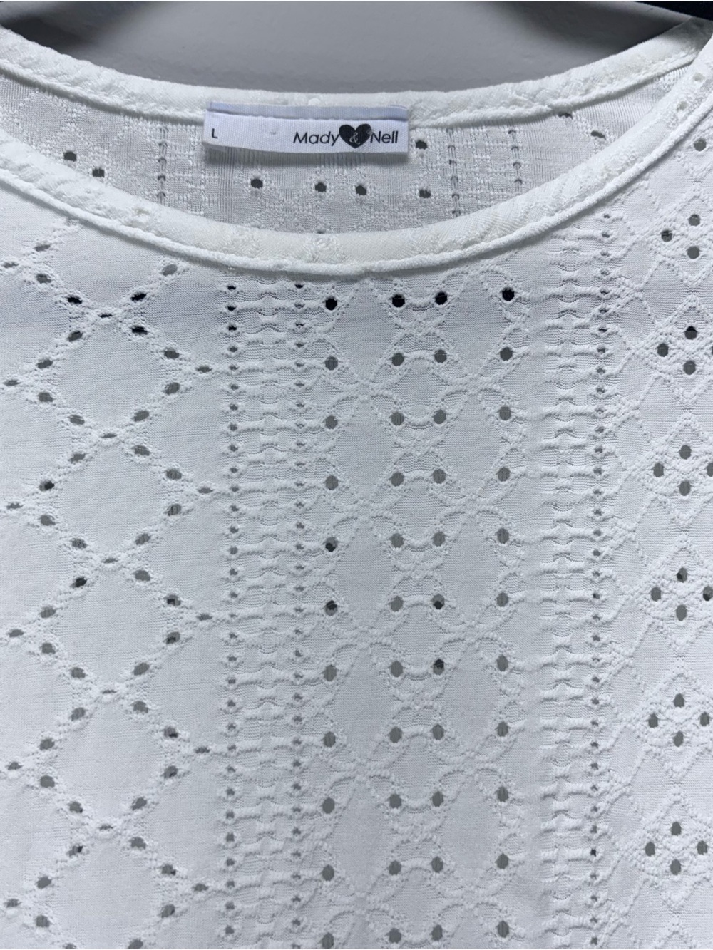 White Eyelet Ruffle-Hem Mini Dress - Picture 4 of 6